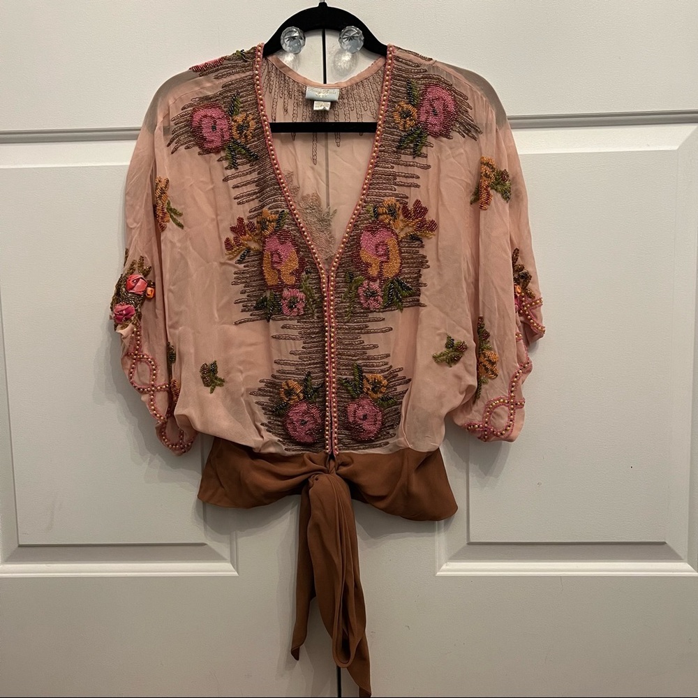 Tracy Reese Floral Beaded Top - Picture 4 of 14